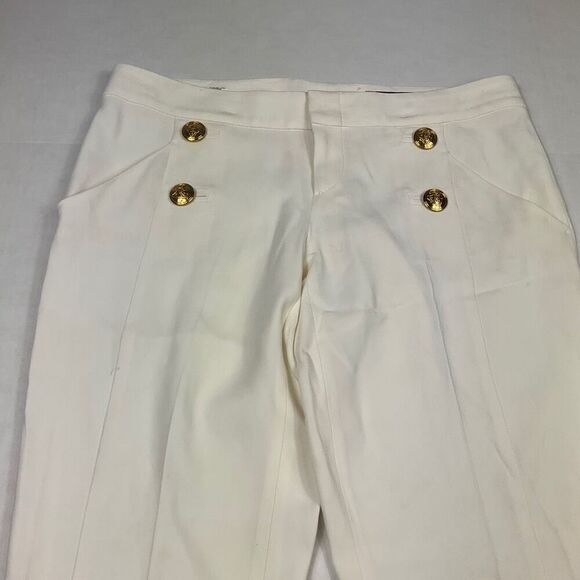 Gucci Womens Sailor Ankle Pants Ivory Mid Rise Zip Up Trousers Size 42 IT 12 US - Picture 3 of 14